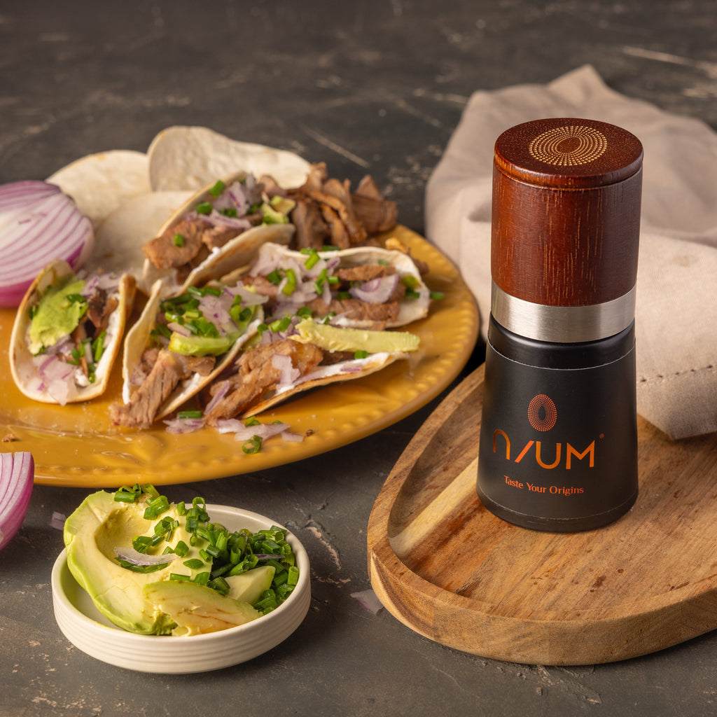 Pulled Pork Tacos with Smoked Salt, Avocado & Chive