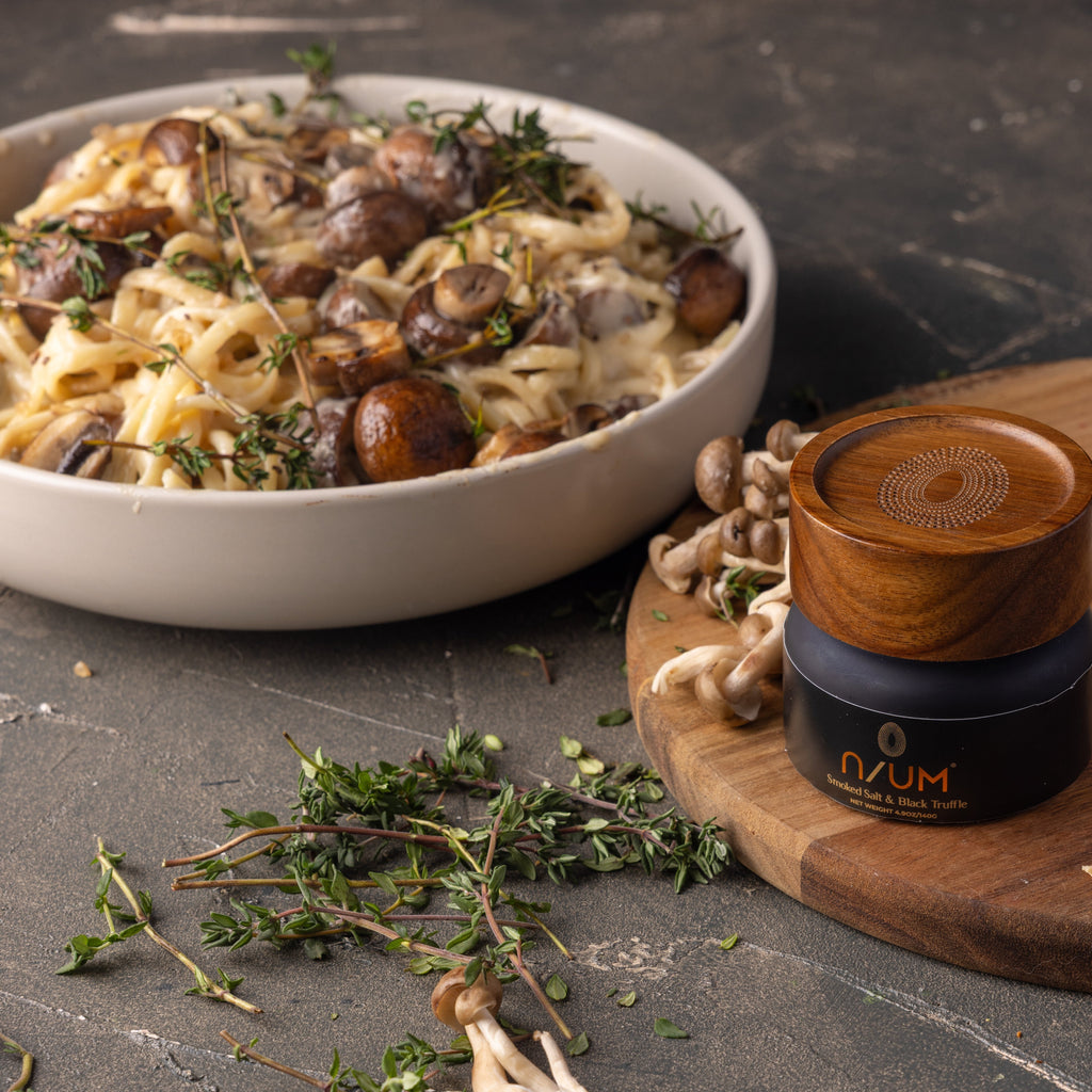 Creamy Mushroom Linguine with Smoked Salt & Truffle